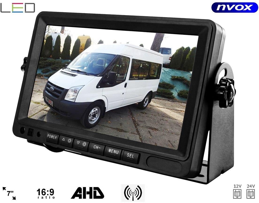 Monitor samochodowy lcd 7cali ahd z obsługą bezprzewodowej kamery 12v 24v NVOX - zdjęcie 4 Monitor samochodowy lcd 7cali ahd z obsługą bezprzewodowej kamery 12v 24v NVOX