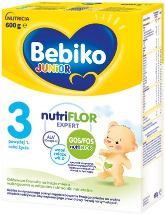 Bebiko Junior 3 odżywcza formuła na bazie mleka dla dzieci powyżej 1. roku życia 600g