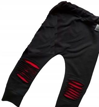 Spodnie czarno czerwone rozmiar 62
