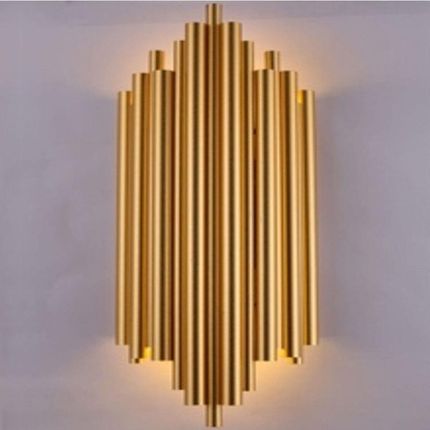 Copel Metalowa Lampa Ścienna Salonowy Kinkiet Tuby Złote Matowe (Cgzonw)