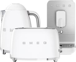 Zdjęcie SMEG Ekspres BCC01 z tosterem i czajnikiem KLF03 50's Retro Style Biały - Kamienna Góra