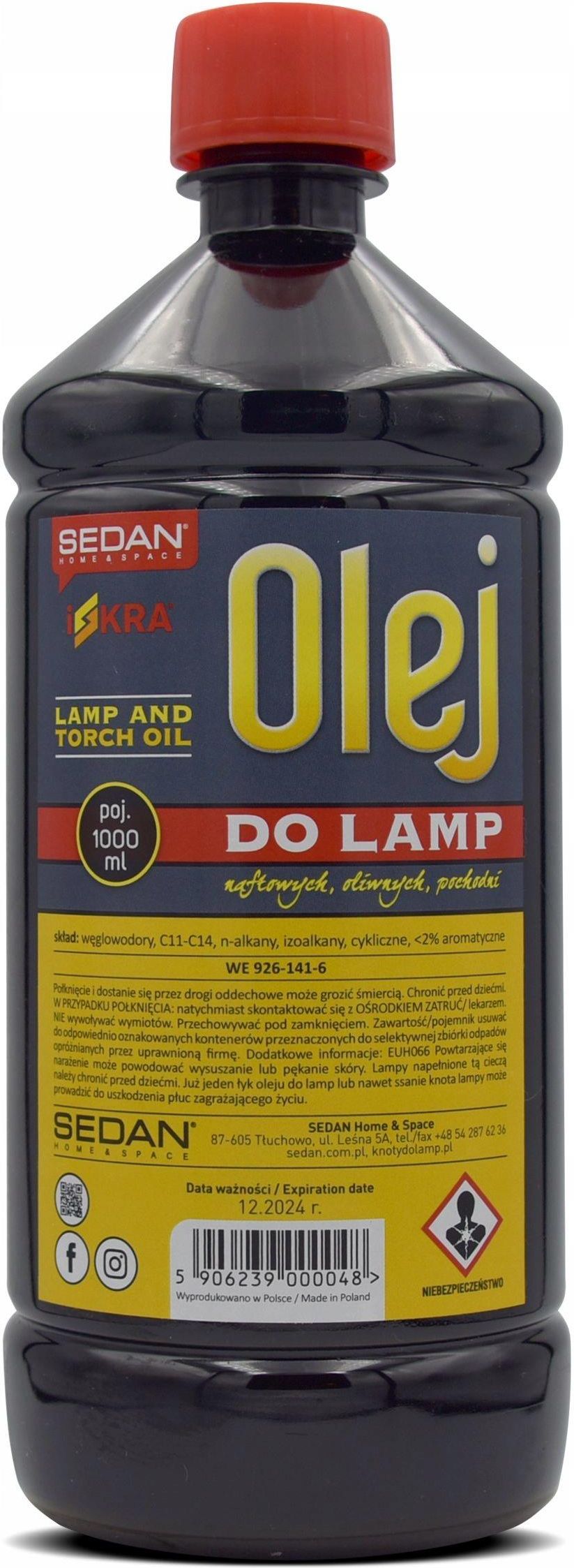 Lampa Naftowa 24cm + Olej 1000ml + Knot 100cm Iskra - zdjęcie 1 Lampa Naftowa 24cm + Olej 1000ml + Knot 100cm Iskra