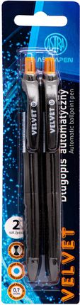 Długopis Automatyczny Velvet Pen Z Ergonomicznym Uchwytem Astra 0.7mm Niebieski Blister 2 Szt.