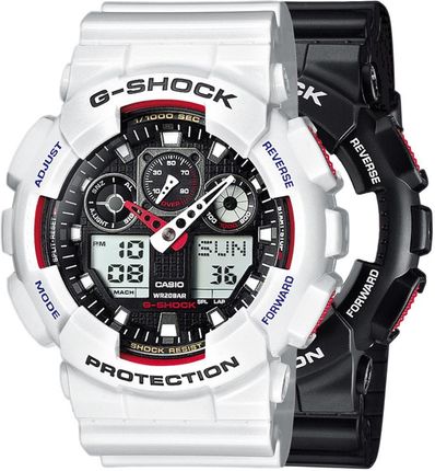 Casio G-Shock Set Ga-100-1A4Er + Bezel 10347600 Pasek 10347710 (Setga1001A4Er+Bezel10347600+Pasek10347710)
