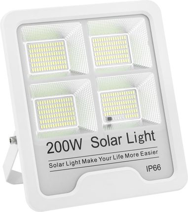 Nnled Naświetlacz Lampa LED 200W + Panel Solarny Zimna Barwa IP66 + Pilot