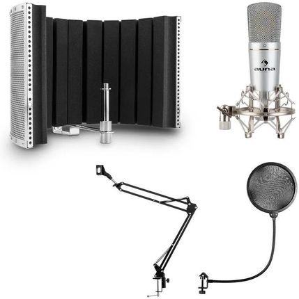 Auna MIC-920 USB, zestaw mikrofonowy V5, mikrofon, ramię obrotowe, pop filtr, osłona mikrofonowa/kabina akustyczna