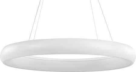 Beliani Nowoczesna glamour lampa wisząca LED okrągła pierścień metalowa biała Bago (319348)