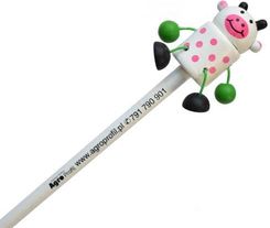 Ołówek HB biały krówka - Przybory szkolne handmade