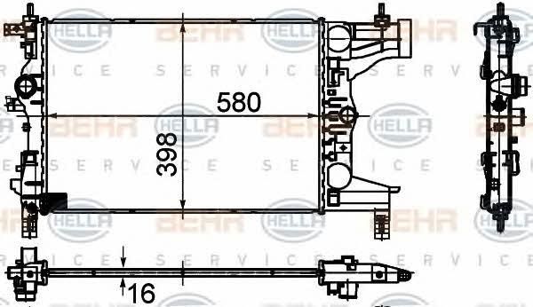BEHR HELLA SERVICE 8MK 376 722-121 *** PREMIUM LINE *** Radiatore, Raffreddamento motore