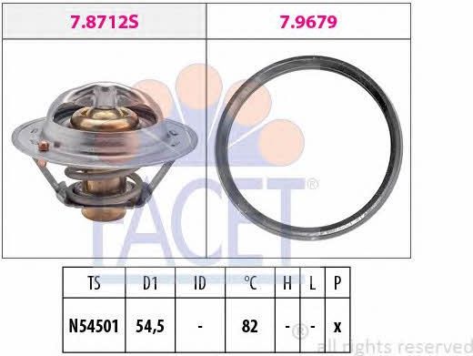 FACET Termostato Motore 82°C Con Guarnizione - Compatibile Con Nissan, Renault, Dacia (Codice 7.8712)