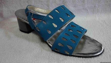 Sandały Szerokie Damskie Niebieski Obcas 42,5 - Sandały damskie 