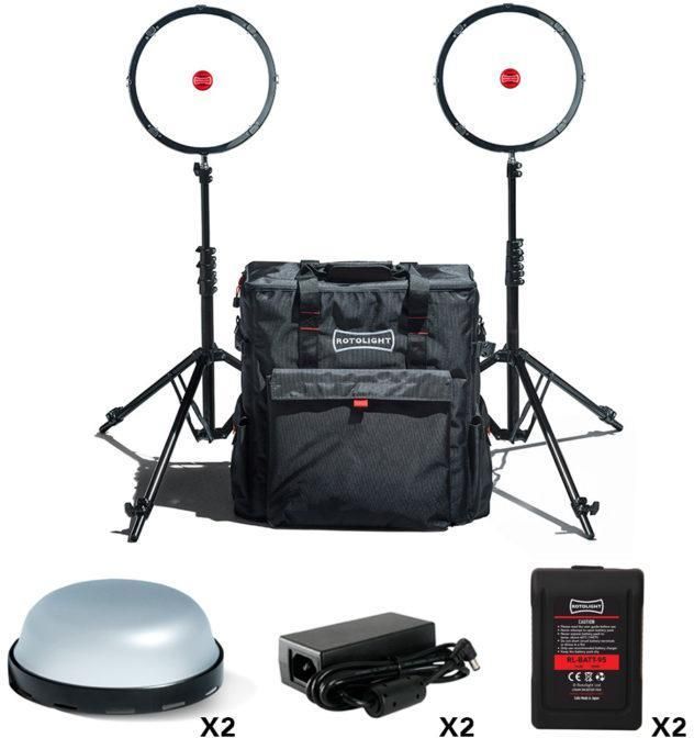 Rotolight AEOS 2 Ultimate Kit , Lampy LED z akcesoriami, RGBWW, 120W