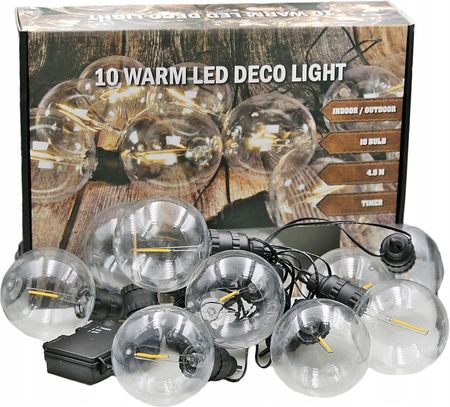 MPLCO GIRLANDA ŻARÓWKI OGRODOWE 10LED CIEPŁE NA BATERIE