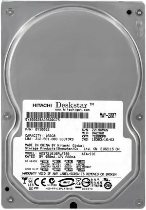 Hitachi Deskstar 7K160 160GB Parallel-ATA (HDS721616PLAT80)