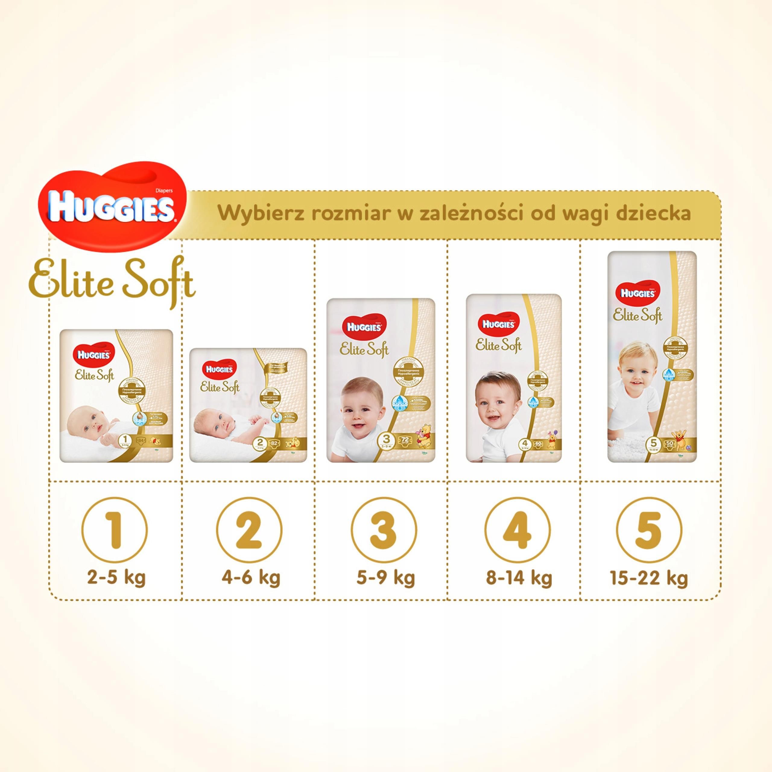 Huggies Elite Soft diapers 1 (3-5 kg) 84 pcs, Distributes, diapers