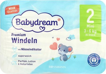 Babydream Premium Pieluszki Mini 2, 3-6kg 36 Szt