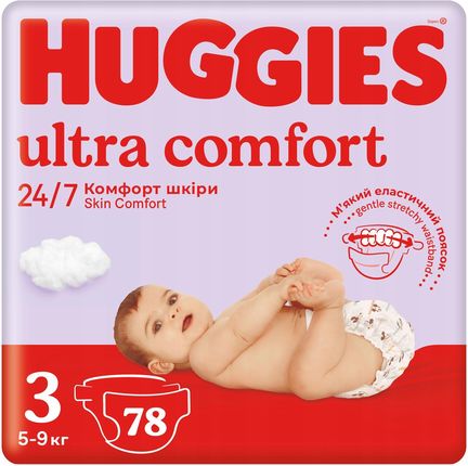 Huggies Pieluchy Ultra Comfort rozmiar 3 (5-9kg)
