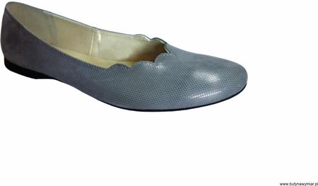 Balerina popiel na szerszą stopę obcas 1cm nr.39