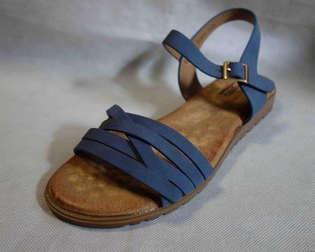 MIĘCIUTKIE sandały damskie płaskie niebieskie  szersze  38