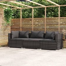 Zdjęcie Lumarko 3-Osobowa Sofa Z Poduszkami Szara Polirattan - Gdynia