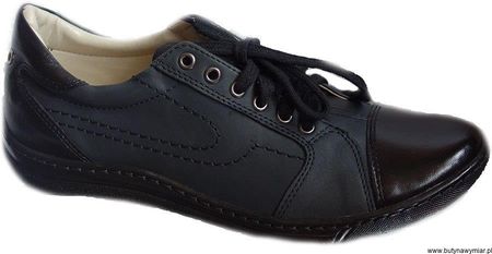Skórzane Buty Damskie Czarne 36