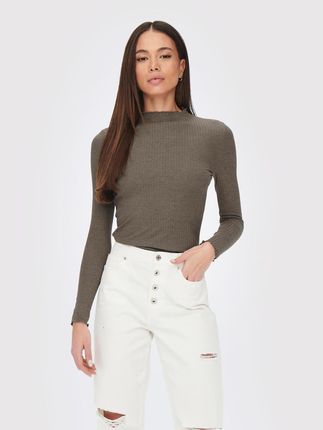 ONLY Bluzka Emma 15180040 Brązowy Slim Fit