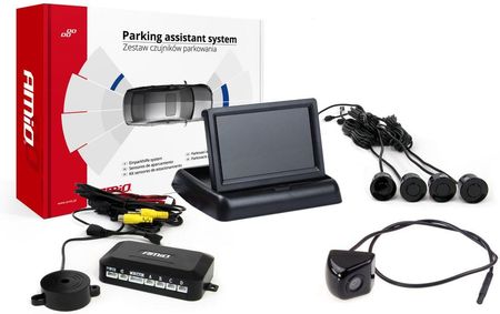 Amio Asystent Parkowania Kompletny Zestaw Czujniki  Plus  Kamera Z Wyświetlaczem