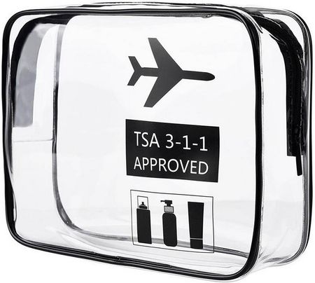 Kosmetyczka podróżna TSA Approved 3-1-1 do bagażu podręcznego (Przezroczysta)