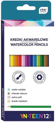 Interdruk Kredki Akwarelowe 12 Kolorów Noster 5902277259233