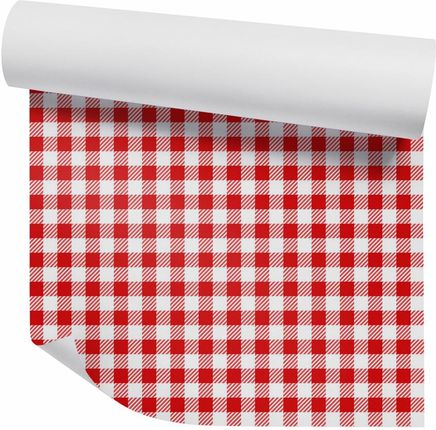 Czerwono-biała piknikowa kratka Tapeta Czerwono-biała piknikowa kratka 250x250cm MagicStick