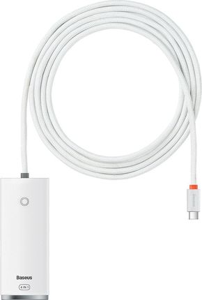 Hub 4w1 Baseus Lite Series USB-C do 4x USB 3.0 + USB-C, 2m (biały) (WKQX030502)