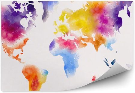 Fototapety.Pl Kolorowa Mapa Świata Farba Okleina Ścienna 250x250cm Fizelina