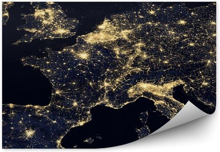 Fototapety.Pl Mapa Europy Światła Noc Blask Kraje Fototapeta Na Ścianę 250x250cm Magicstick