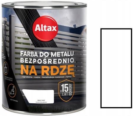 Altax Farba Do Metalu Na Rdzę Biały Mat 0.75l
