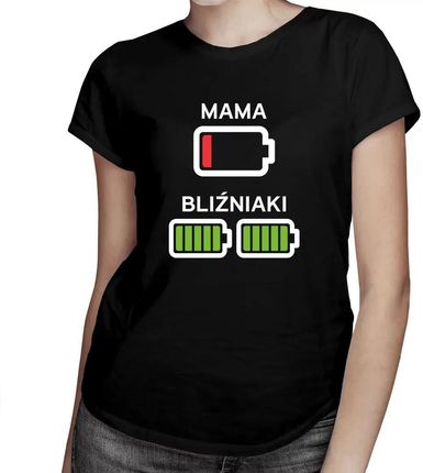Mama bliźniaków - baterie - damska koszulka z nadrukiem