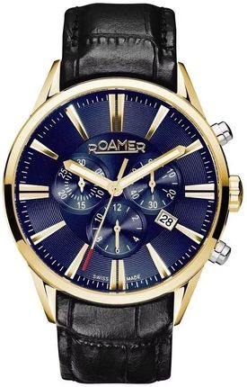 Roamer Zegarek - Superior Chrono 508837 47 85 05 Gold/Silver