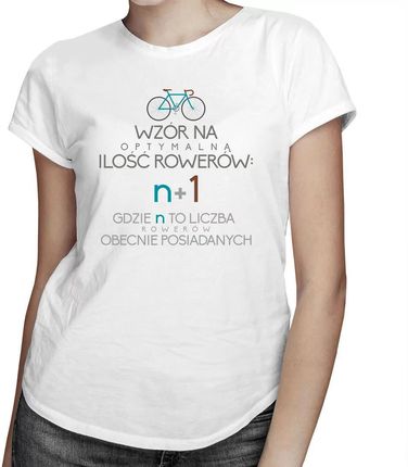 Wzór na optymalną ilość rowerów - damska koszulka z nadrukiem