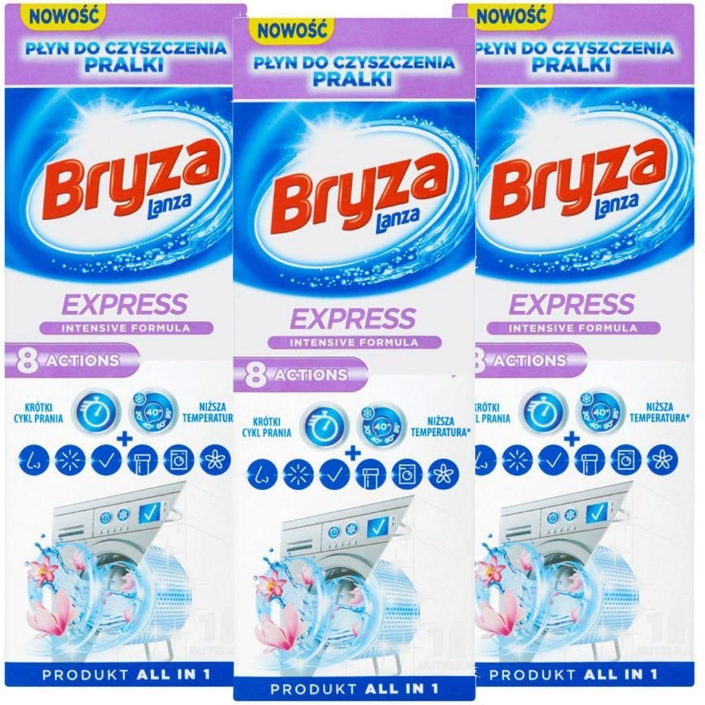 Bryza Lanza Express Świeży Płyn Do Czyszczenia Pralki 3X250Ml Zestaw