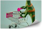 Fototapety.Pl Zielony Dinozaur Z Koszykiem Na Zakupy Fototapeta 250x250cm Fizelina