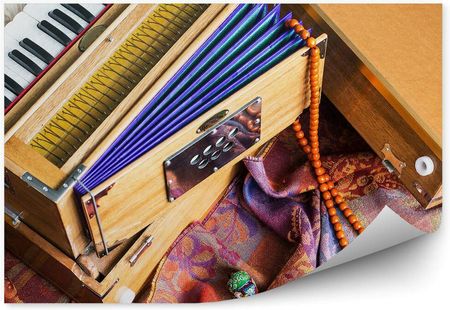 Fototapety.Pl Tradycyjny Drewniany Instrument Harmonia Fototapeta 250x250cm Fizelina