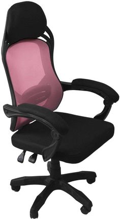 Topeshop Fotel Obrotowy Krzesło Biurowe Oscar Czarny Różowy
