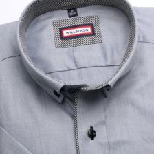 Zdjęcie Szara taliowana koszula z kontrastami - Brańsk