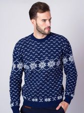 Zdjęcie Granatowy Półgolf W Białe Wzory - Rydzyna