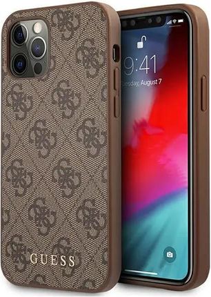 Guess GUHCP12LG4GFBR iPhone 12 Pro Max 6,7" brązowy/brown hard case 4G Metal Gold Logo (534908)