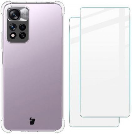 Etui + 2x szkło Bizon Case Clear Xiaomi Redmi Note 11 Pro+ 5G, przezroczyste (41001)