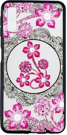 Etui Slim case Art Wzory obudowa nakładka futerał do SAMSUNG GALAXY A7 2018 różowe kwiaty (547990)