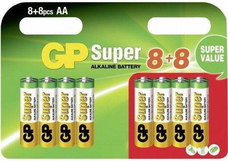 GP Batteries Super Alkaline batterij AA 8st. 1.5v (030.15ADHC8)