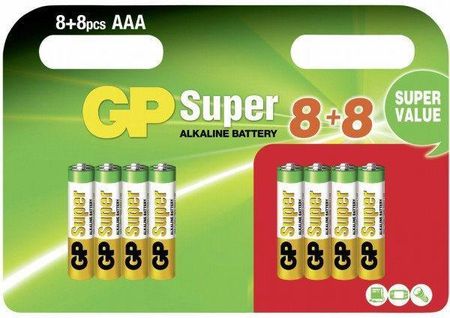 GP Batteries Super Alkaline batterij AAA 8st. 1.5V (030.24ADHC8)