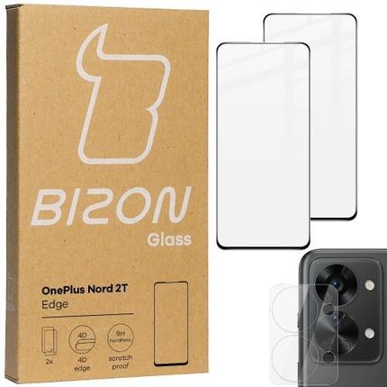 Szkło hartowane Bizon Glass Edge - 2 sztuki + ochrona na obiektyw, OnePlus Nord 2T