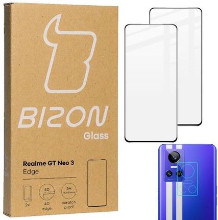 Szkło hartowane Bizon Glass Edge - 2 sztuki + ochrona na obiektyw, Realme GT Neo 3